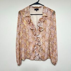 Majorelle Marina Snake Print Chiffon Blouse Small Women